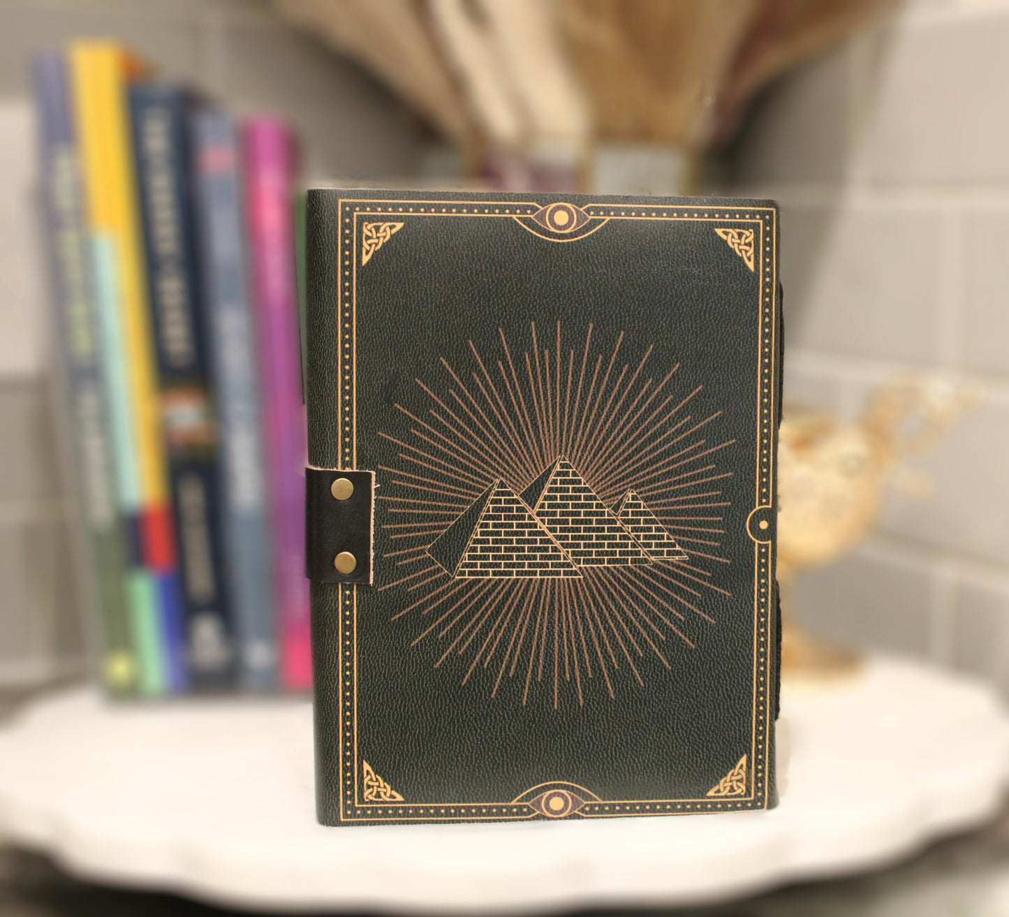 Ankh Leather Journal w/ Latch Closure