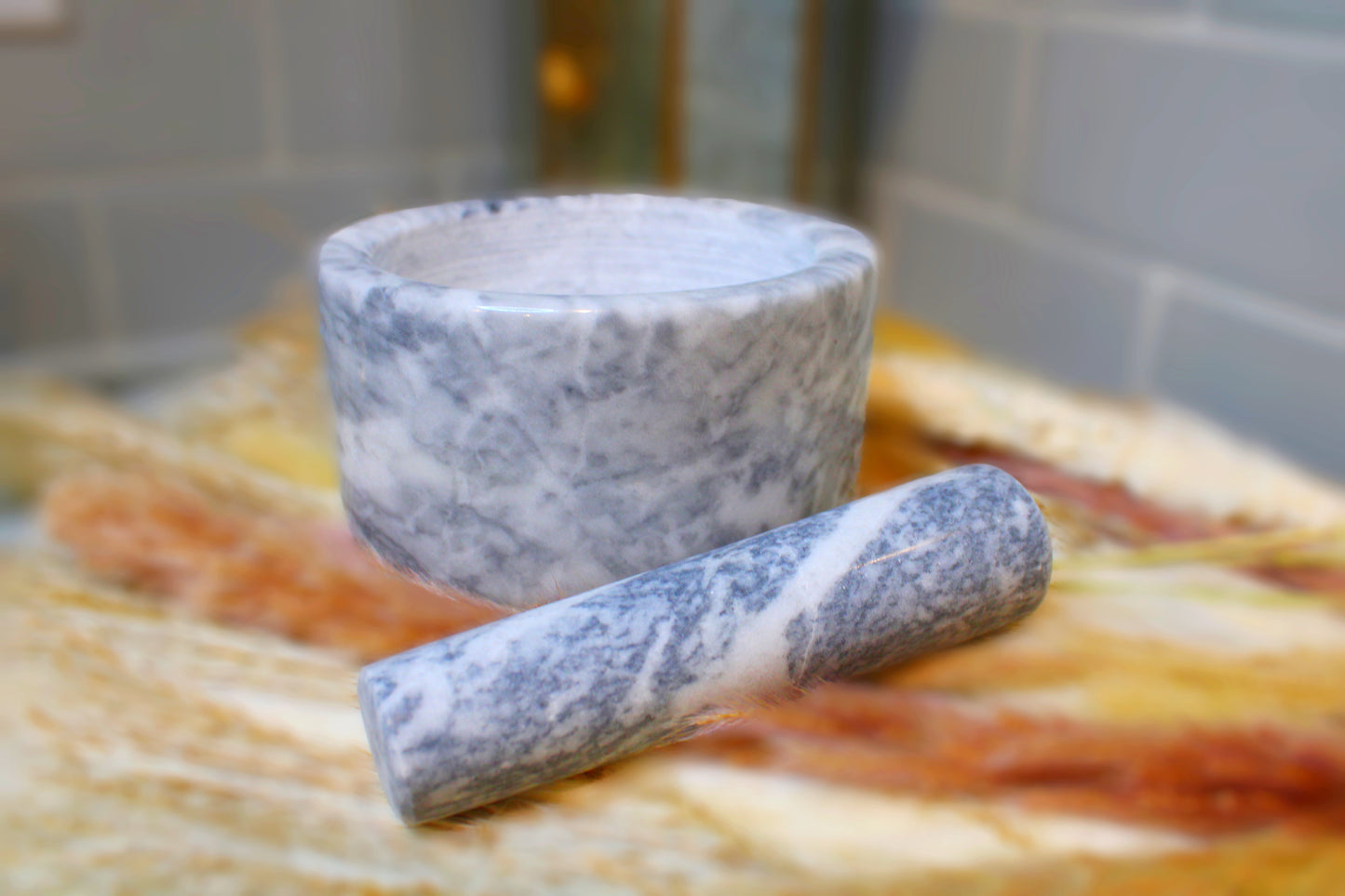 White Marble Mortar & Pestle (1 Included)