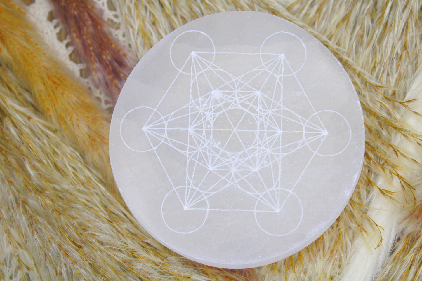 Selenite Charging Plate (Metatrons Cube)